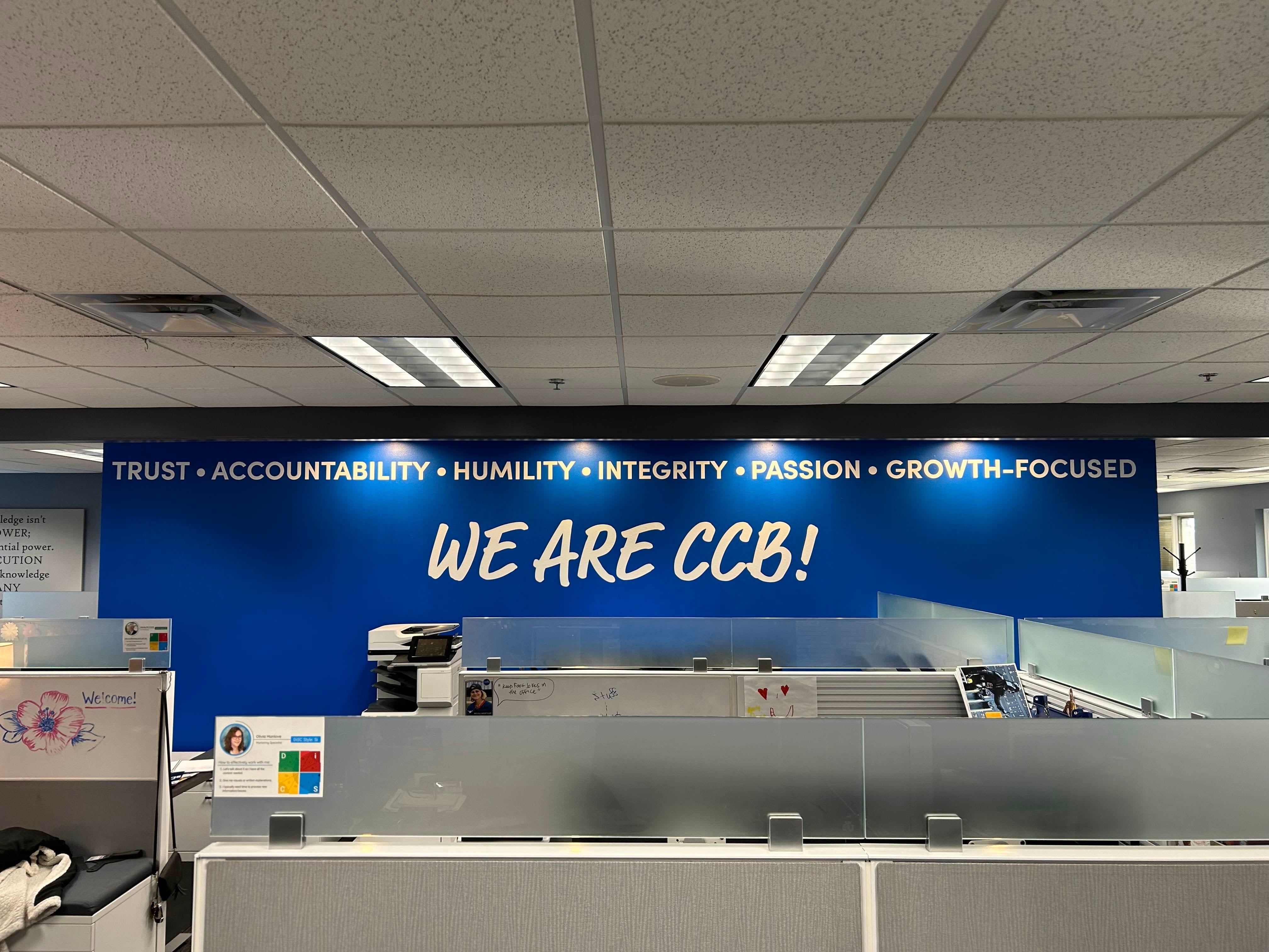 Indoor Signage for CCB TECHNOLOGY in Mt Pleasant, WI 53406