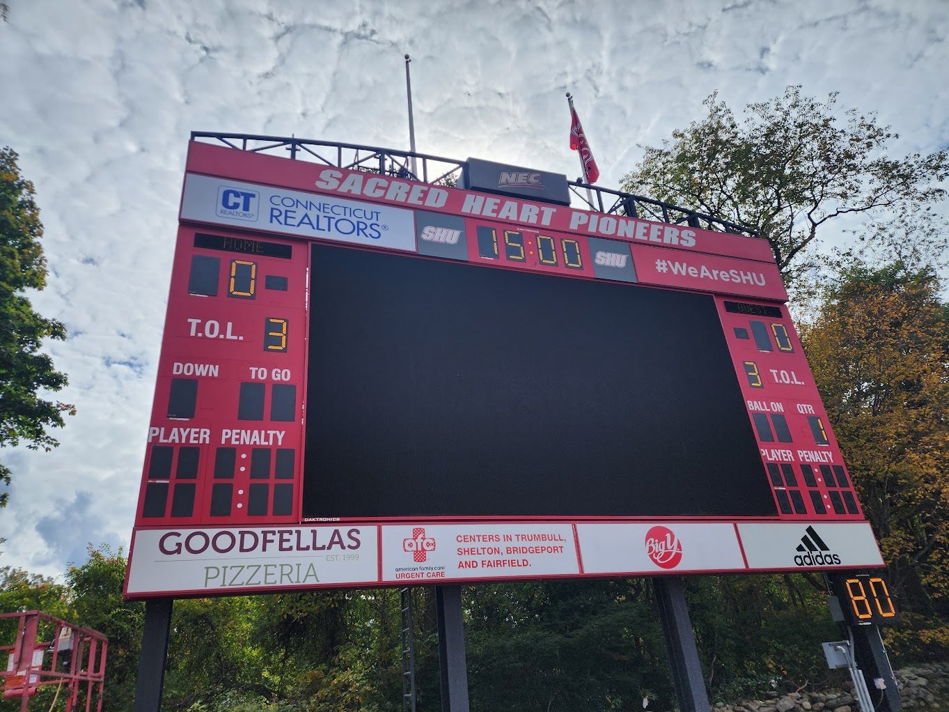 Custom Scoreboard for Sacred Heart University in Fairfield, CT