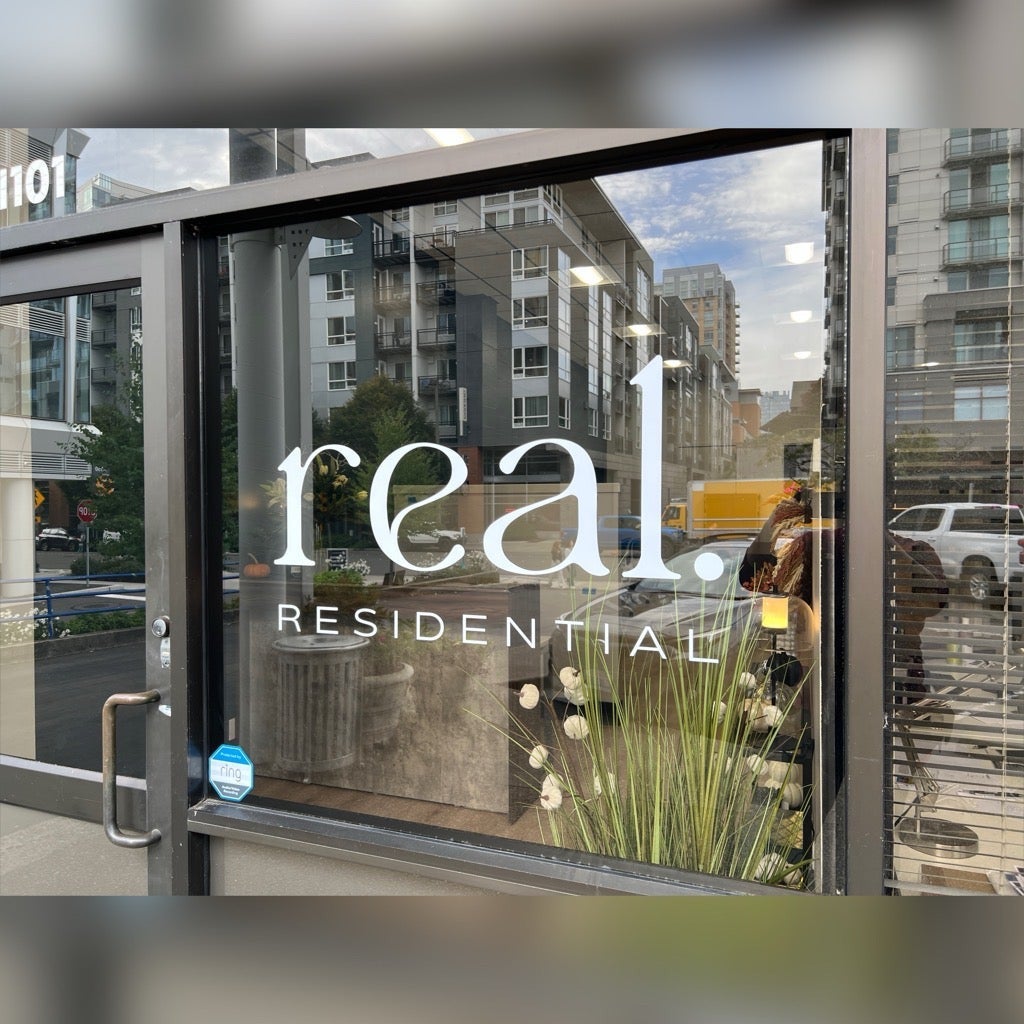 Branded Window Graphics office for Real Residential, Bellevue, WA