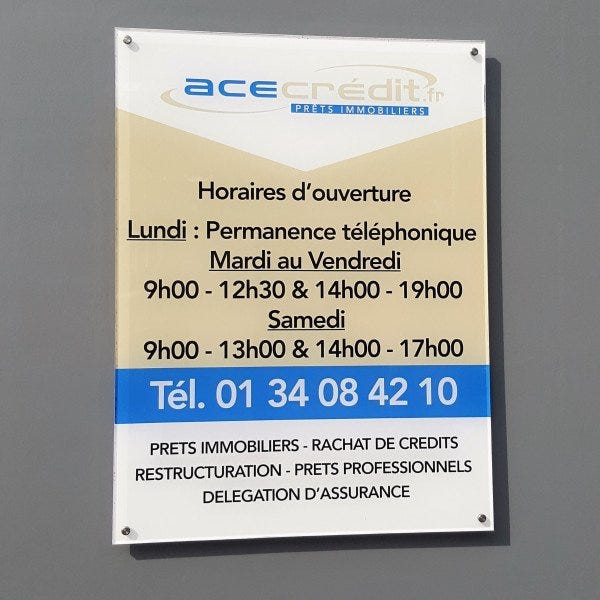 Panneau plexiglass mode mirroir - ACE crédit