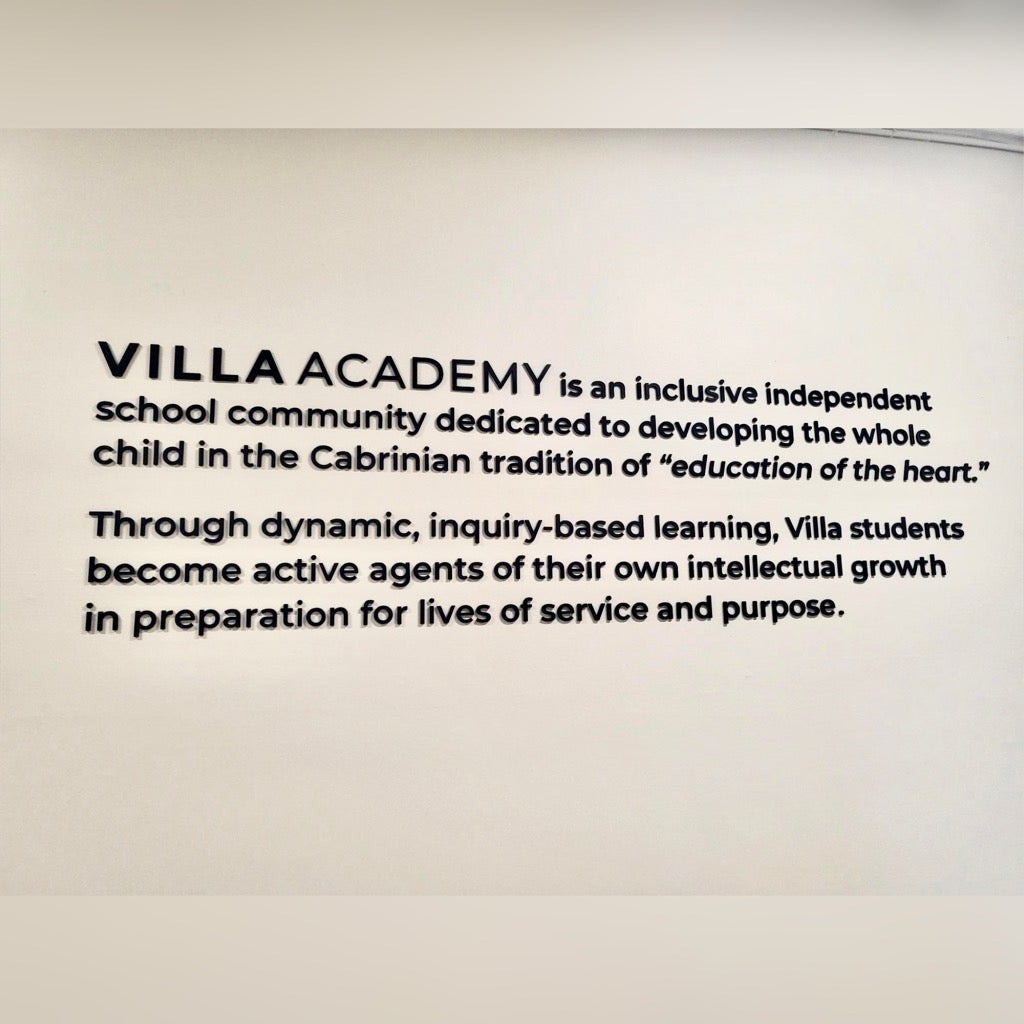 3D dimensional letterings bring mission statement alive at Villa Academy, Seattle