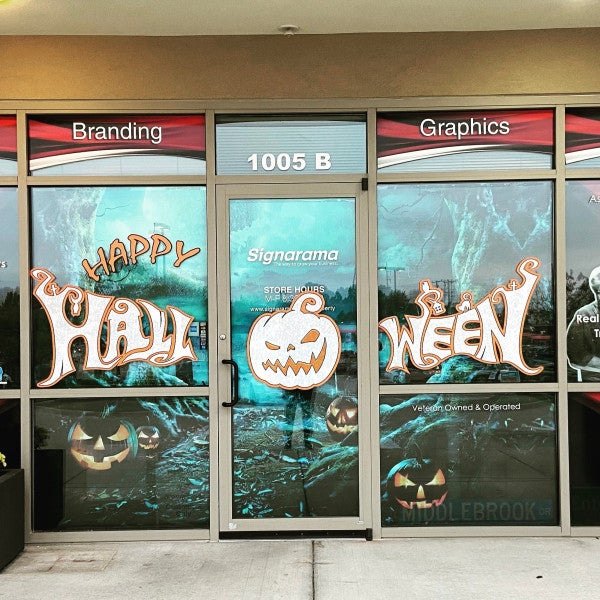 Halloween Window Sign Signarama Liberty Kansas City