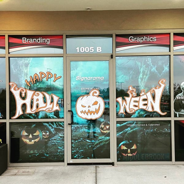 Halloween Window Sign Signarama Liberty Kansas City