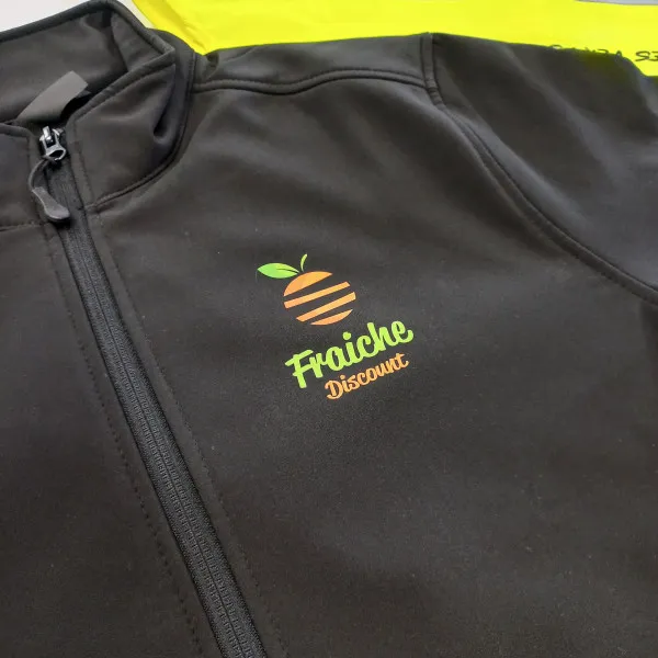Flocage des vestes coeur et dos pour Fraiche Discount