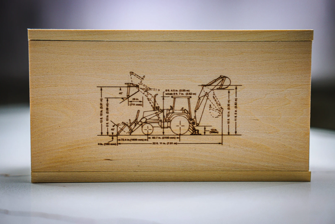 An eco-friendly engraved brown wodden box